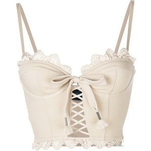 FENTY Puma Ruffle Lace Trapunto Bustier Moonlight